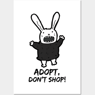 Adopt, Don't Shop. Funny and Sarcastic Saying Phrase, Humor Posters and Art